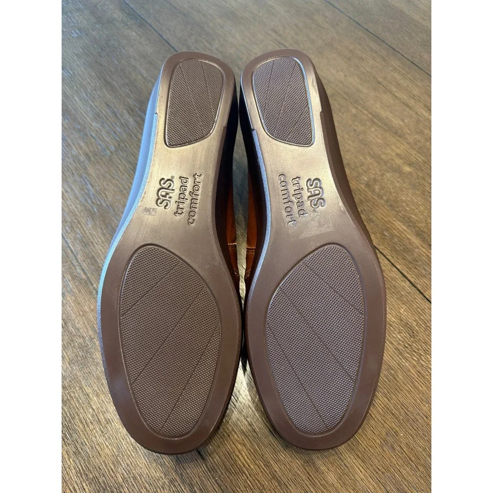 SAS Shoes Brown Leather Slip On Loafers Mens Comfort Triad Walkers Size‎ 12